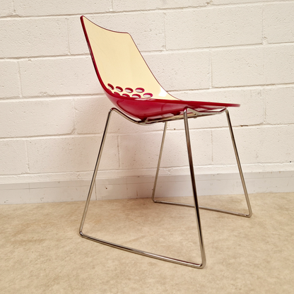 Retro Chrome Base Round Dining Table and Callgaris Jam Chair Dining Set