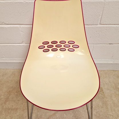 Retro Chrome Base Round Dining Table and Callgaris Jam Chair Dining Set
