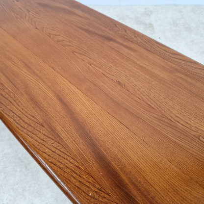 Ercol Vintage Mid Century Solid Elm Danish Design Coffee Table With Rack