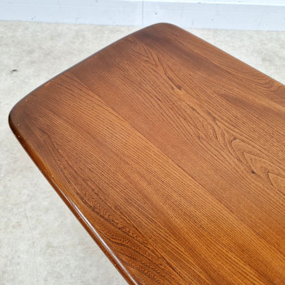 Ercol Vintage Mid Century Solid Elm Danish Design Coffee Table With Rack