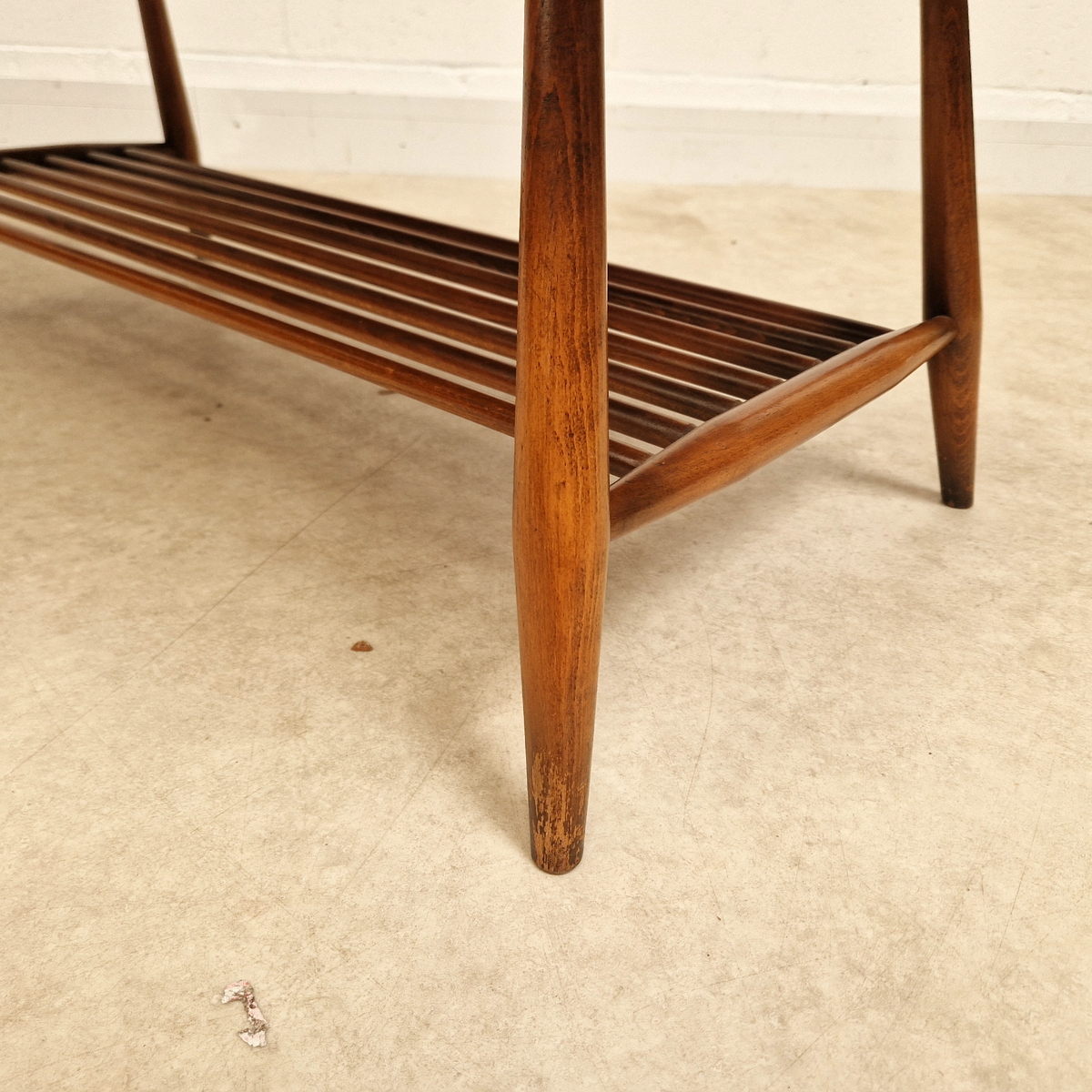 Ercol Vintage Mid Century Solid Elm Danish Design Coffee Table With Rack