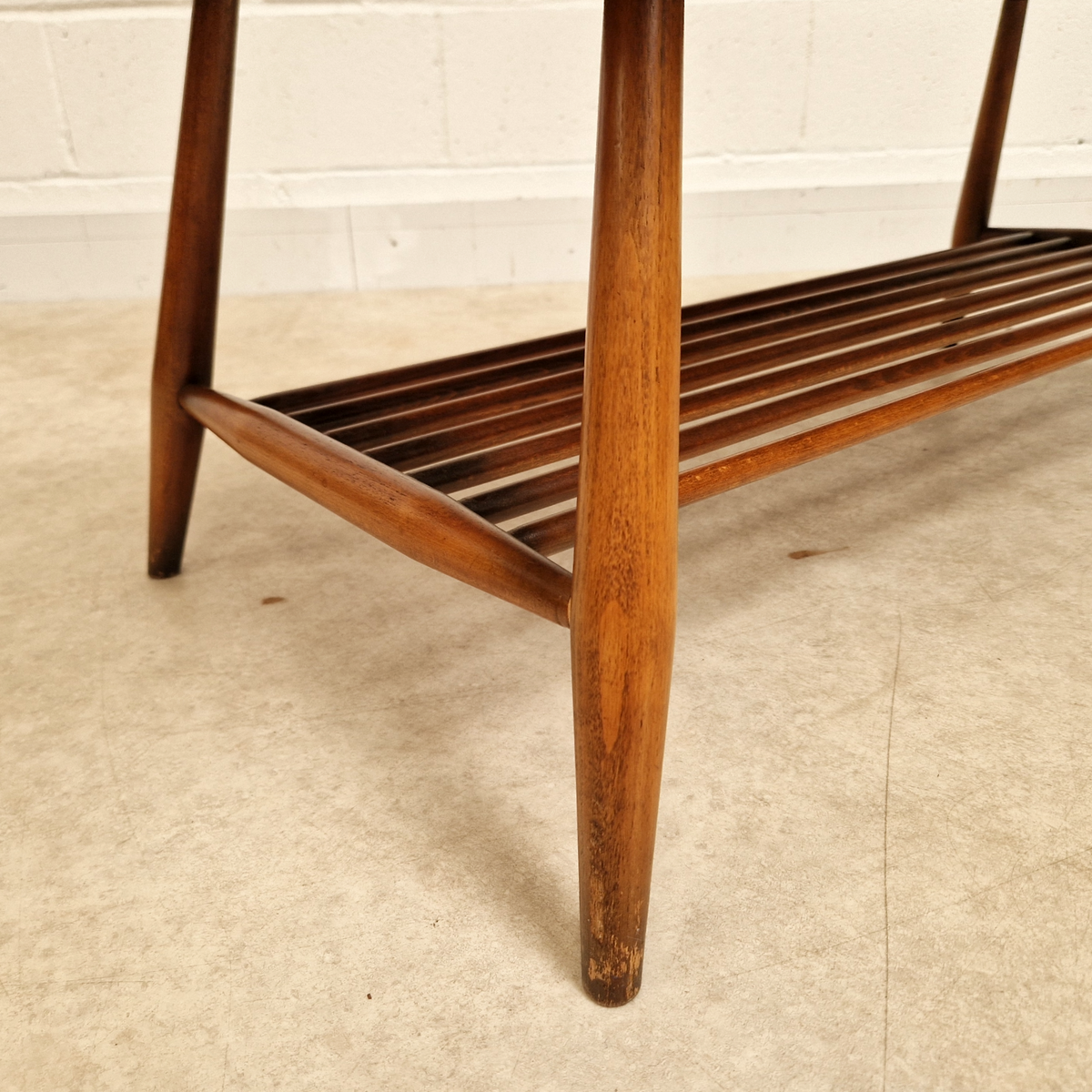 Ercol Vintage Mid Century Solid Elm Danish Design Coffee Table With Rack
