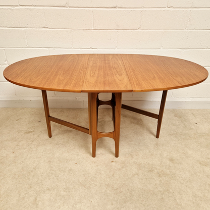 Nathan Vintage Mid Century Teak Danish Design Drop Leaf Dining Table