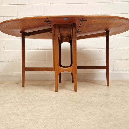 Nathan Vintage Mid Century Teak Danish Design Drop Leaf Dining Table