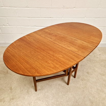 Nathan Vintage Mid Century Teak Danish Design Drop Leaf Dining Table