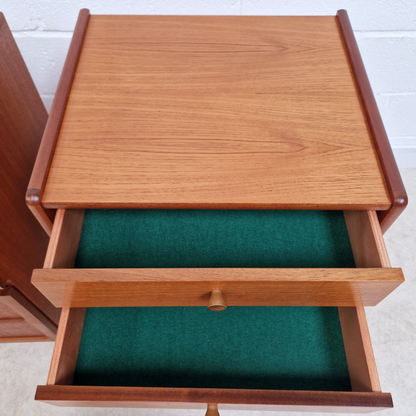 PAIR Nathan Parker Knoll Mid Century Medium Teak Danish Design Bedside Chest Cabinets BL296