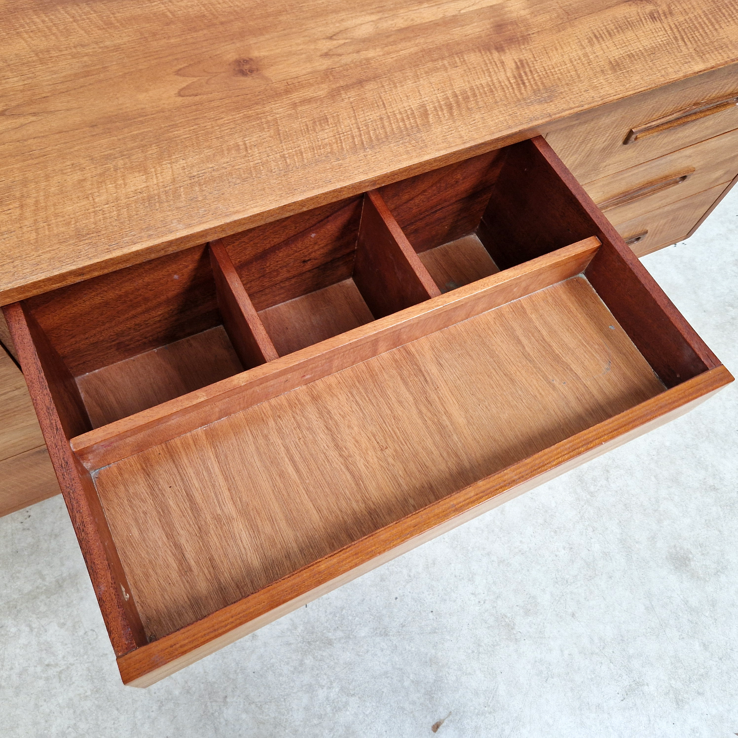 Vintage 1960s Mid Century Nordic Design Gold Teak Office Home Desk