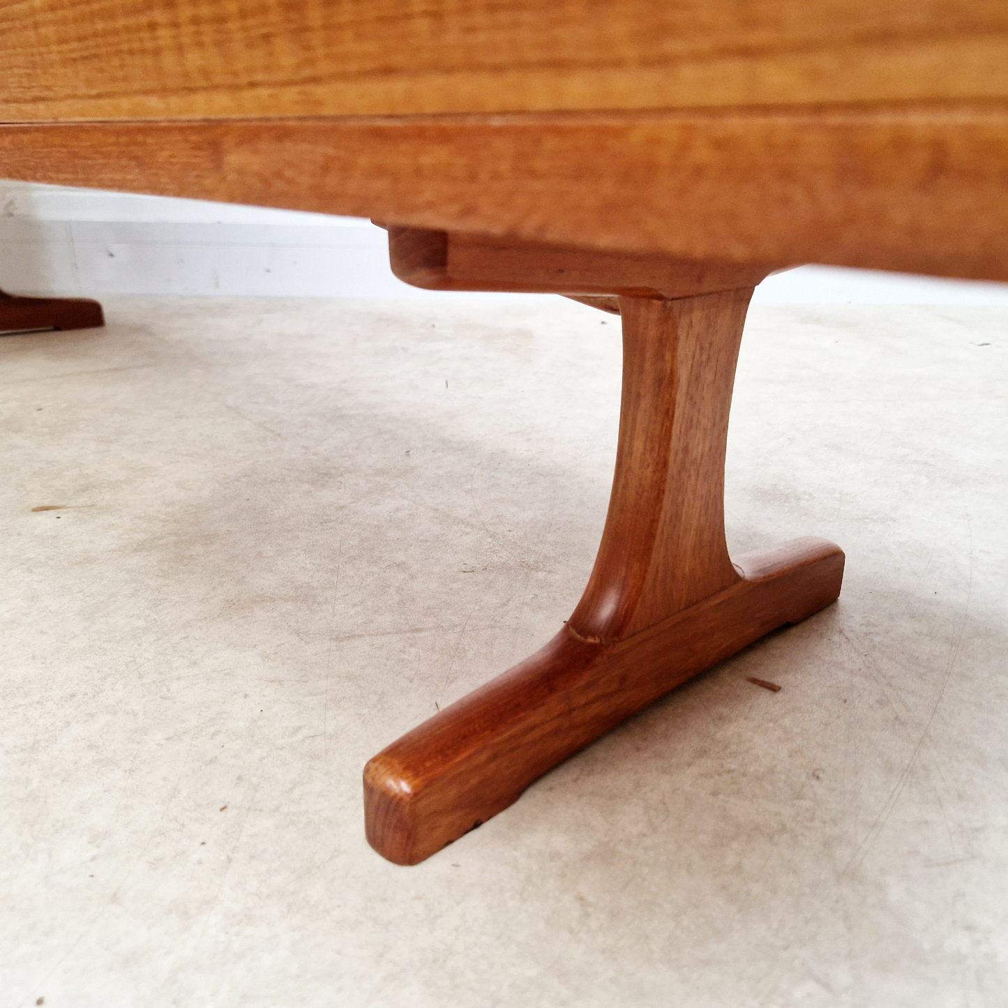 Vintage 1960s Mid Century Nordic Design Gold Teak Office Home Desk