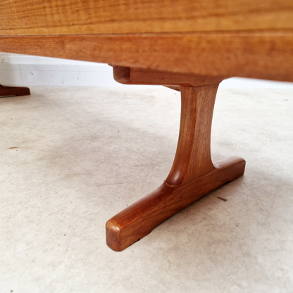 Vintage 1960s Mid Century Nordic Design Gold Teak Office Home Desk