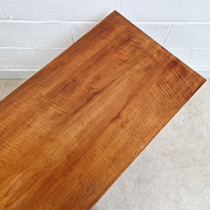 Vintage 1960s Mid Century Nordic Design Gold Teak Office Home Desk