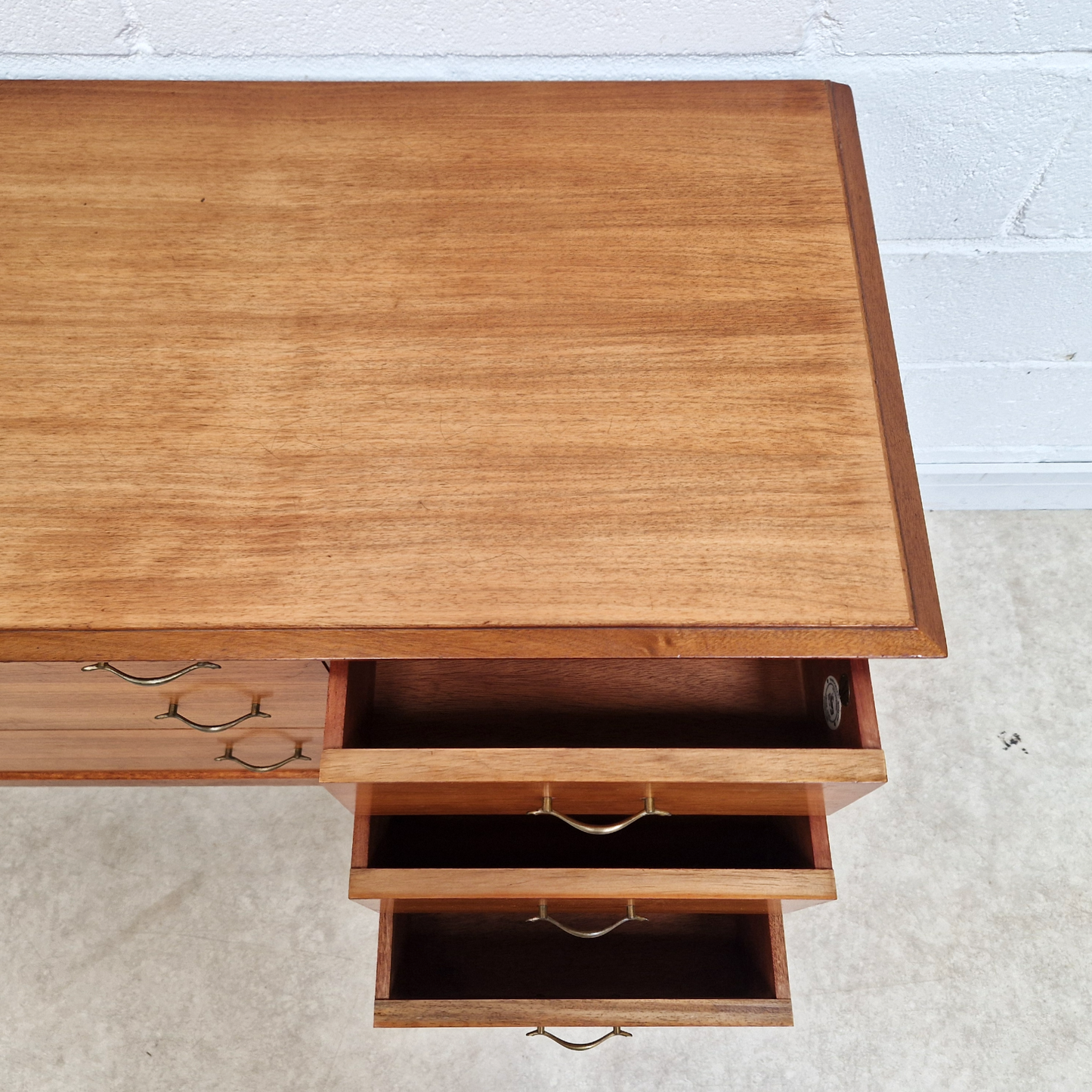 Alfred Cox Vintage 1950s Mid Century Extended Golden Teak Chest of Drawers