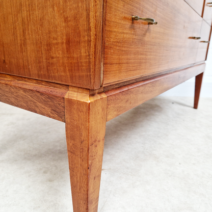 Alfred Cox Vintage 1950s Mid Century Extended Golden Teak Chest of Drawers