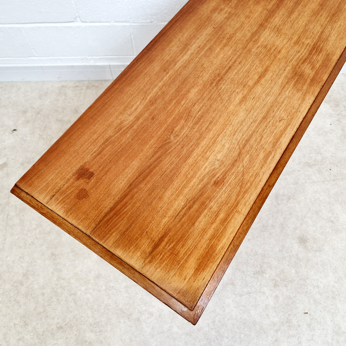 Alfred Cox Vintage 1950s Mid Century Extended Golden Teak Chest of Drawers