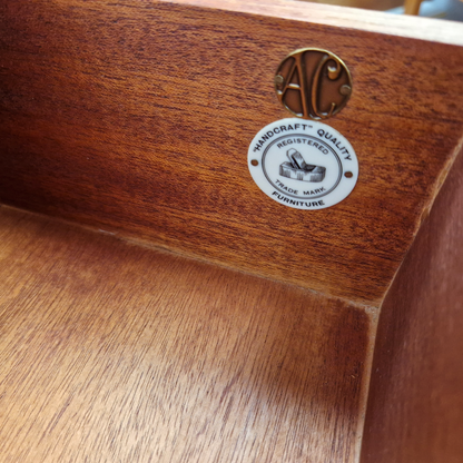 Alfred Cox Vintage 1950s Mid Century Extended Golden Teak Chest of Drawers