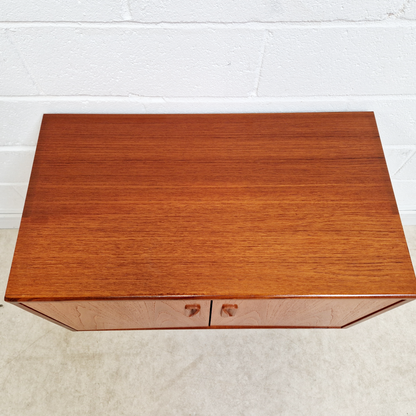 G Plan Fresco Red Label Vintage Mid Century Pyramid Teak Compact Sideboard Cabinet