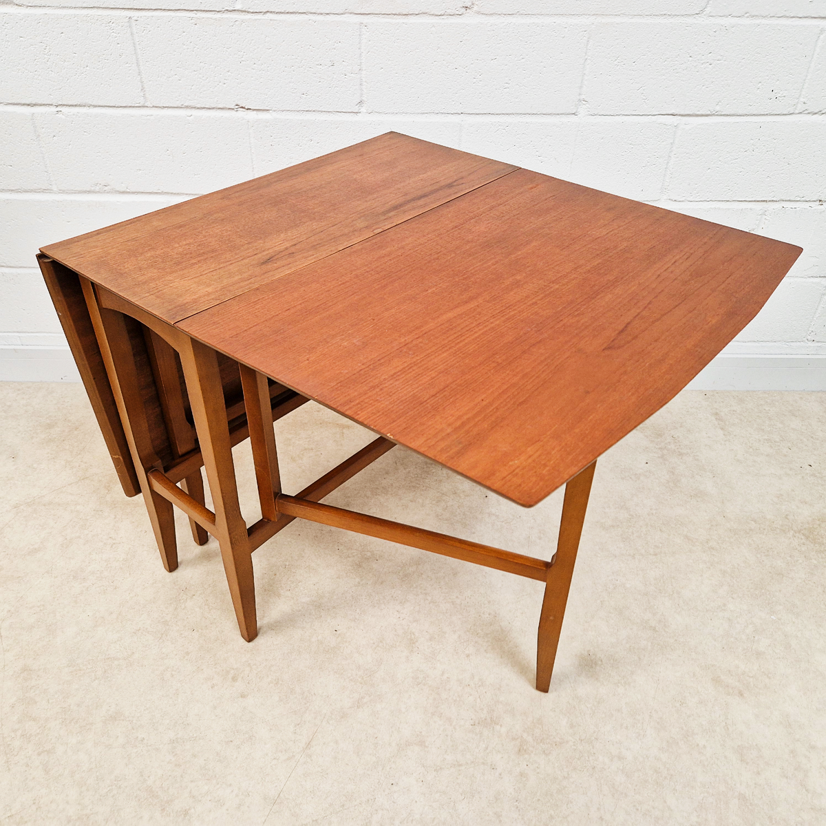 Vintage Mid Century 1960s Teak Danish Design Drop Leaf Dining Table