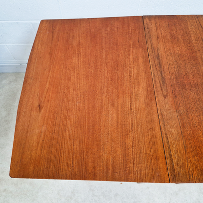 Vintage Mid Century 1960s Teak Danish Design Drop Leaf Dining Table