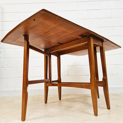 Vintage Mid Century 1960s Teak Danish Design Drop Leaf Dining Table