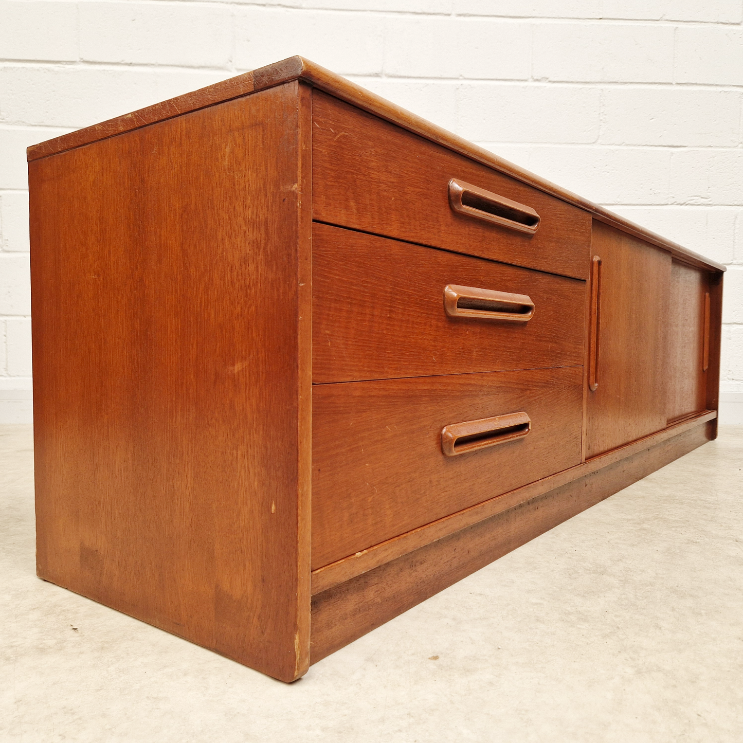 Nathan Vintage Mid Century Medium Teak Sideboard Entertainment Centre
