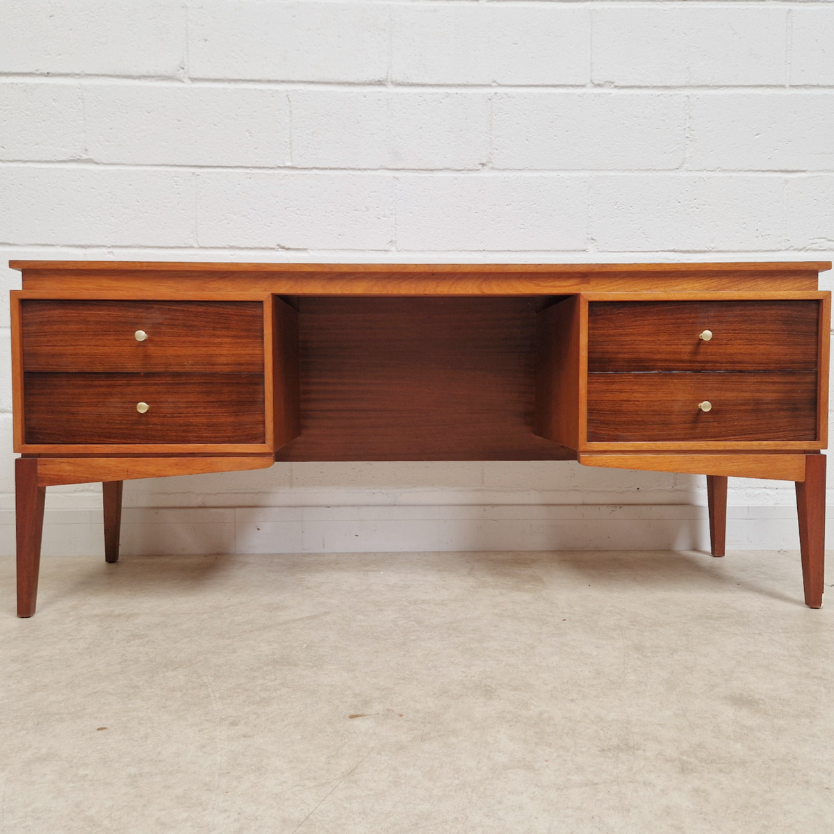 Gunther Hoffsted for Uniflex Vintage Mid Century Teak & Walnut 1960s Danish Design Desk PG341