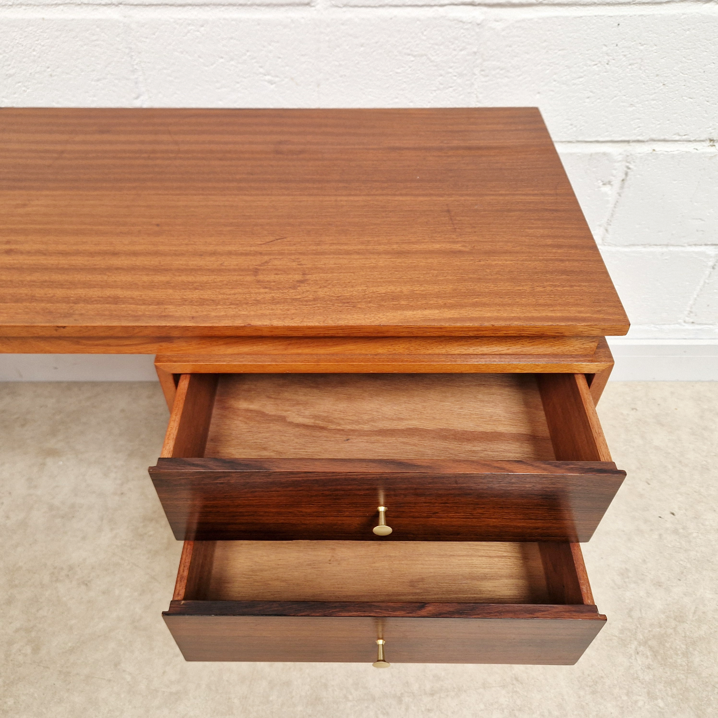 Gunther Hoffsted for Uniflex Vintage Mid Century Teak & Walnut 1960s Danish Design Desk PG341