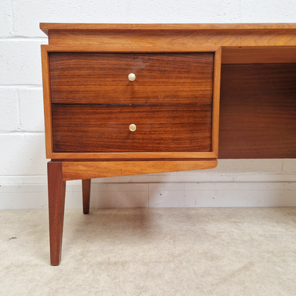 Gunther Hoffsted for Uniflex Vintage Mid Century Teak & Walnut 1960s Danish Design Desk PG341