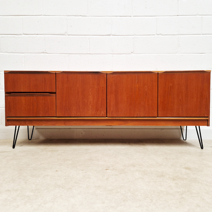 Morris Vintage Mid Century Medium Teak Danish Design Sideboard Buffet Credenza