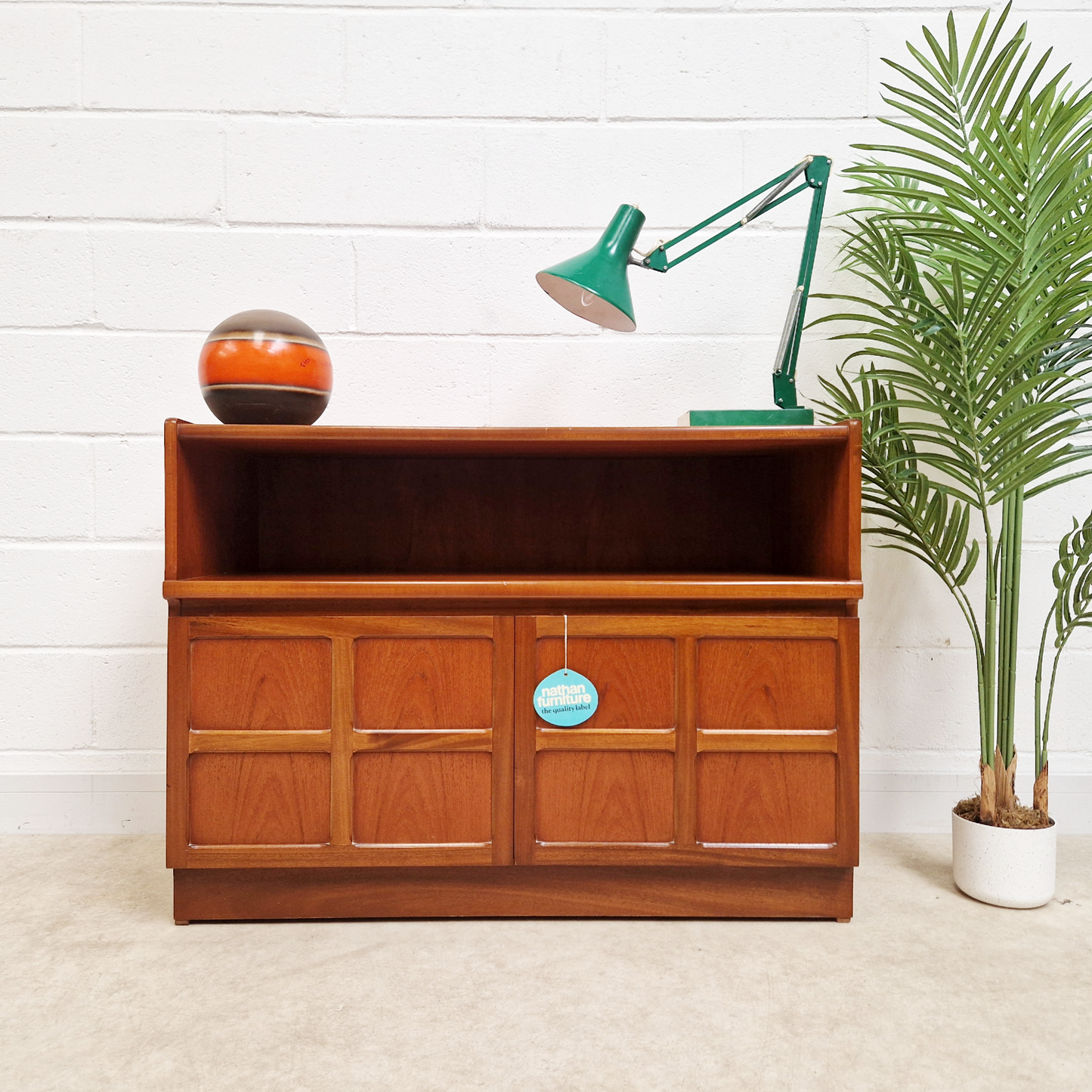Nathan Vintage Mid Century Medium Teak Compact Sideboard Entertainment Unit