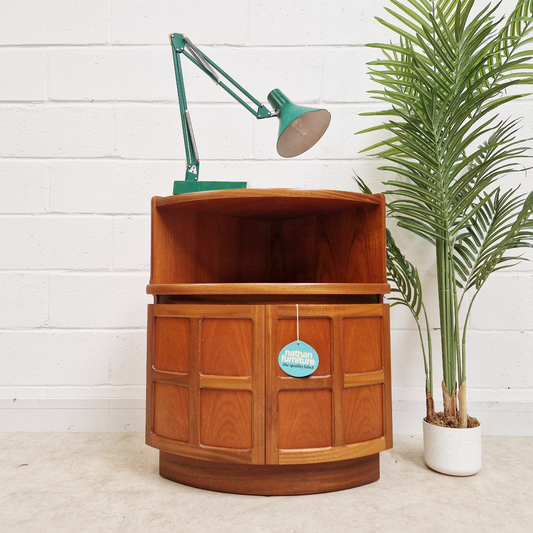 Nathan Parker Knoll Vintage Mid Century Medium Teak Corner Compact Unit Sideboard