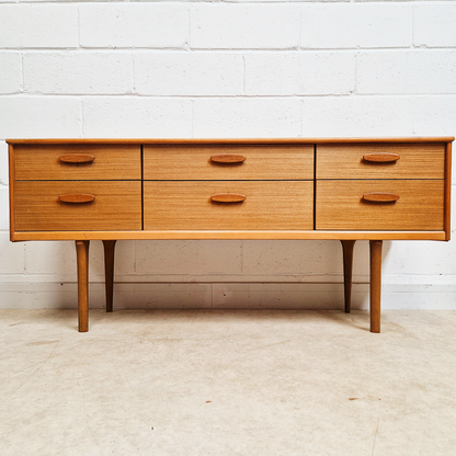 Vintage Mid Century Blond Teak Danish Design Sideboard Dresser