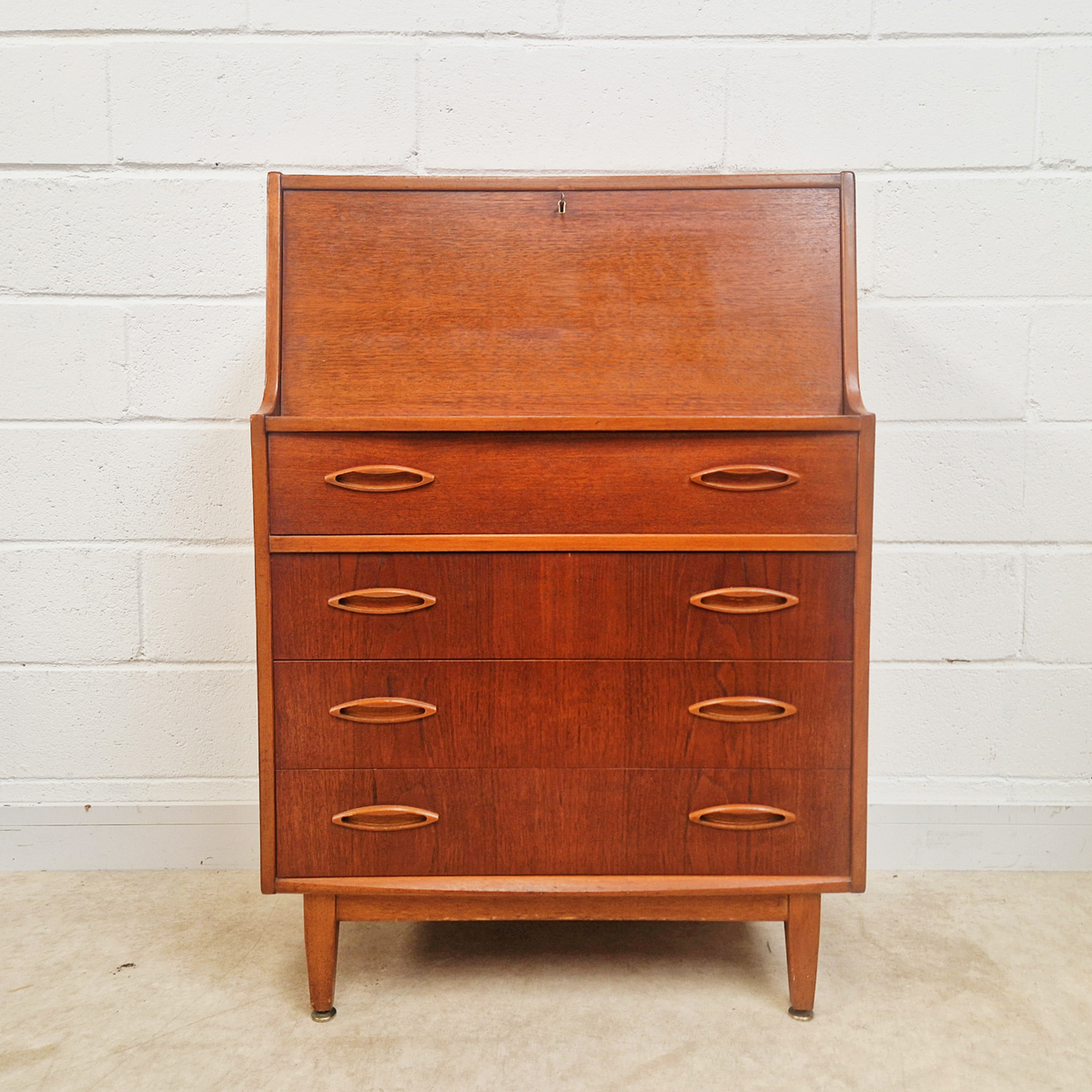 Jentique Vintage Mid Century Medium Teak 1960s Danish Design Writing Bureau Sideboard
