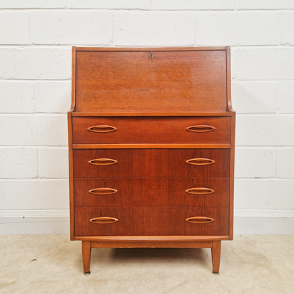 Jentique Vintage Mid Century Medium Teak 1960s Danish Design Writing Bureau Sideboard
