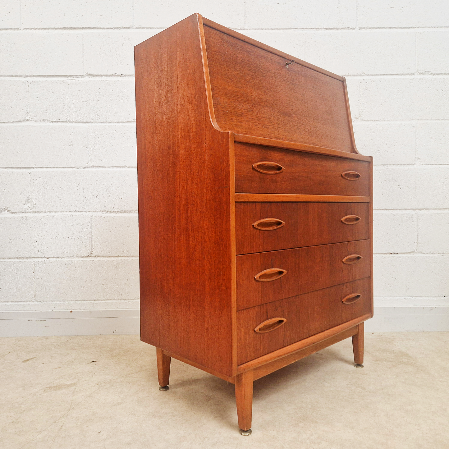 Jentique Vintage Mid Century Medium Teak 1960s Danish Design Writing Bureau Sideboard