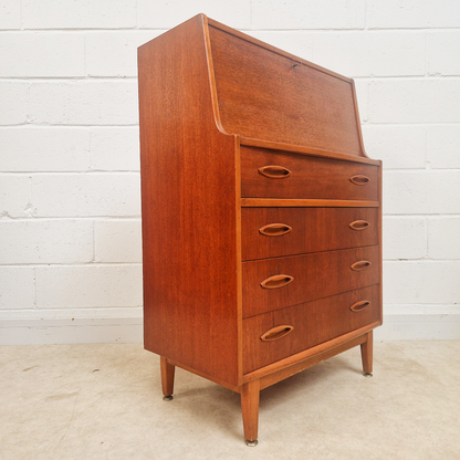 Jentique Vintage Mid Century Medium Teak 1960s Danish Design Writing Bureau Sideboard