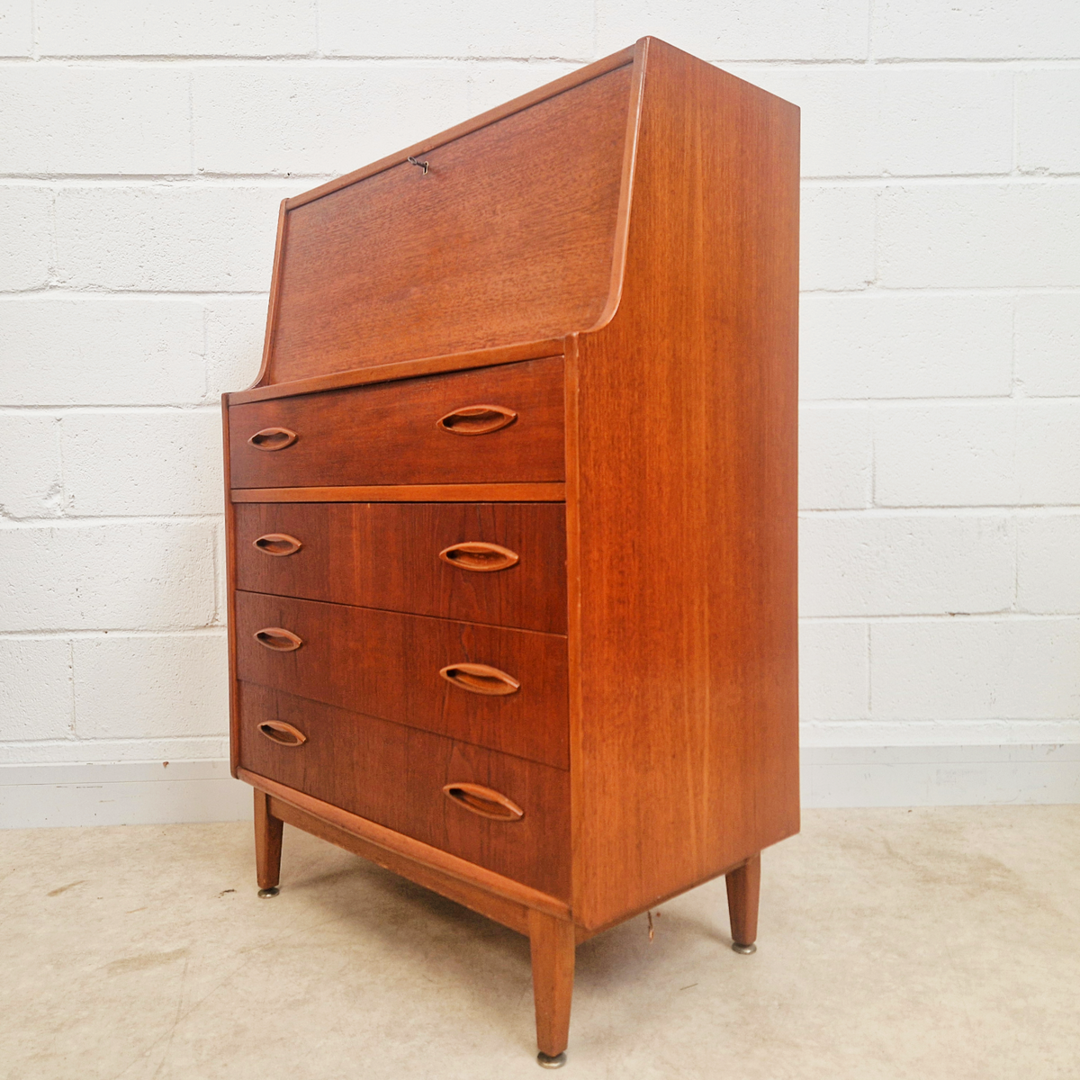 Jentique Vintage Mid Century Medium Teak 1960s Danish Design Writing Bureau Sideboard