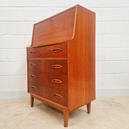 Jentique Vintage Mid Century Medium Teak 1960s Danish Design Writing Bureau Sideboard