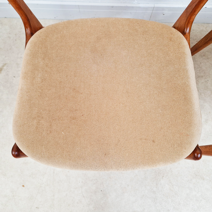 Erik Buch for O.D Møbler Vintage Mid Century Solid Teak Danish Dining Accent Chairs Set of 4 PG342