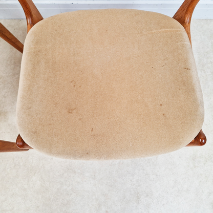 Erik Buch for O.D Møbler Vintage Mid Century Solid Teak Danish Dining Accent Chairs Set of 4 PG342