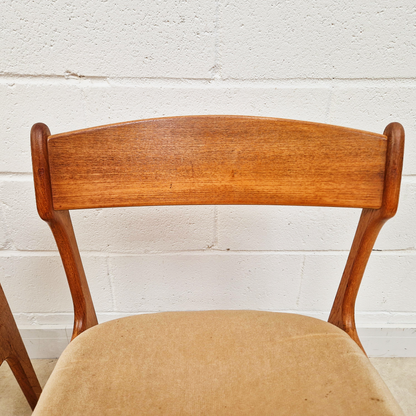 Erik Buch for O.D Møbler Vintage Mid Century Solid Teak Danish Dining Accent Chairs Set of 4 PG342