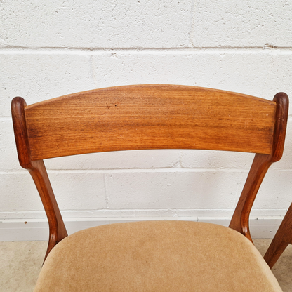 Erik Buch for O.D Møbler Vintage Mid Century Solid Teak Danish Dining Accent Chairs Set of 4 PG342