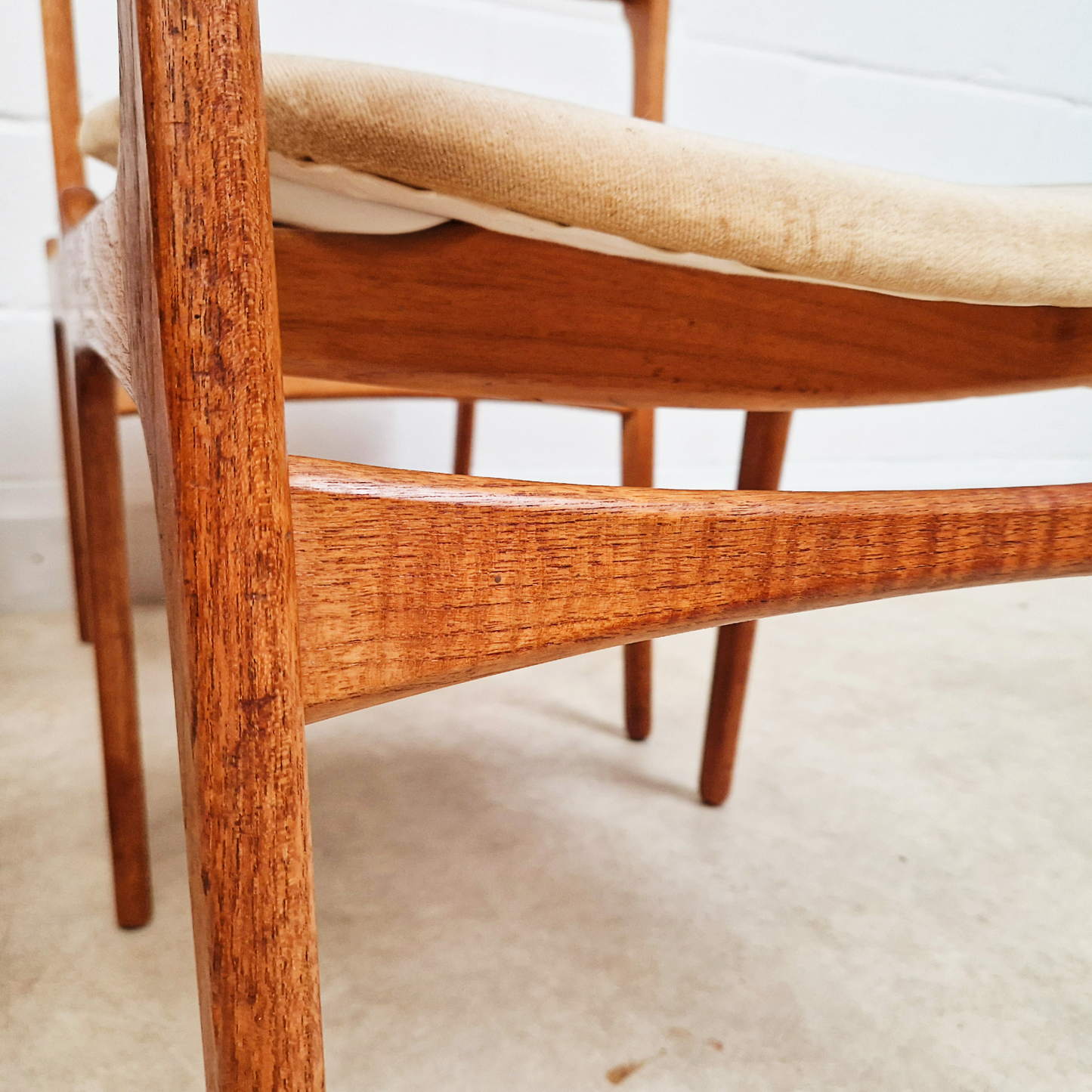 Erik Buch for O.D Møbler Vintage Mid Century Solid Teak Danish Dining Accent Chairs Set of 4 PG342