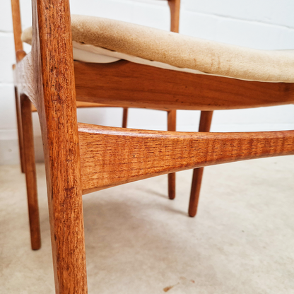 Erik Buch for O.D Møbler Vintage Mid Century Solid Teak Danish Dining Accent Chairs Set of 4 PG342