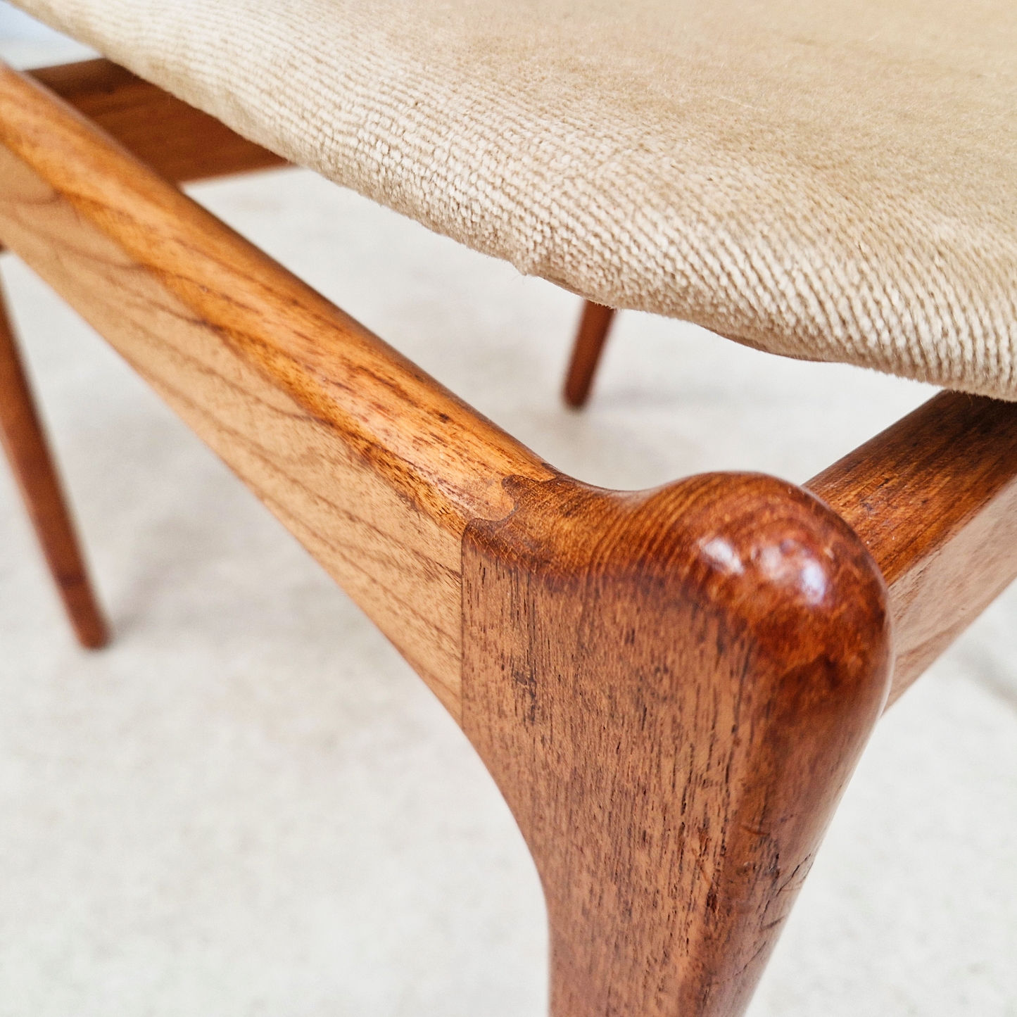 Erik Buch for O.D Møbler Vintage Mid Century Solid Teak Danish Dining Accent Chairs Set of 4 PG342