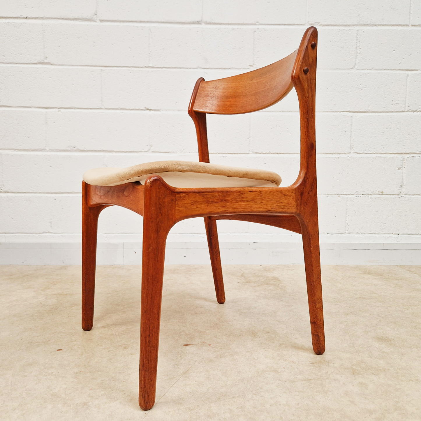 Erik Buch for O.D Møbler Vintage Mid Century Solid Teak Danish Dining Accent Chairs Set of 4 PG342
