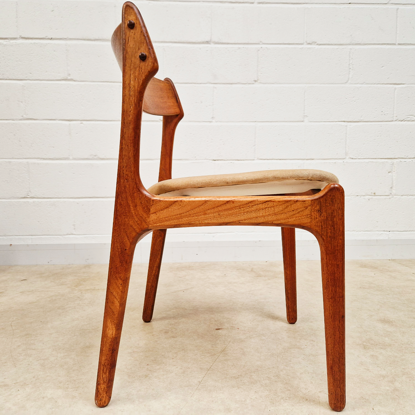 Erik Buch for O.D Møbler Vintage Mid Century Solid Teak Danish Dining Accent Chairs Set of 4 PG342
