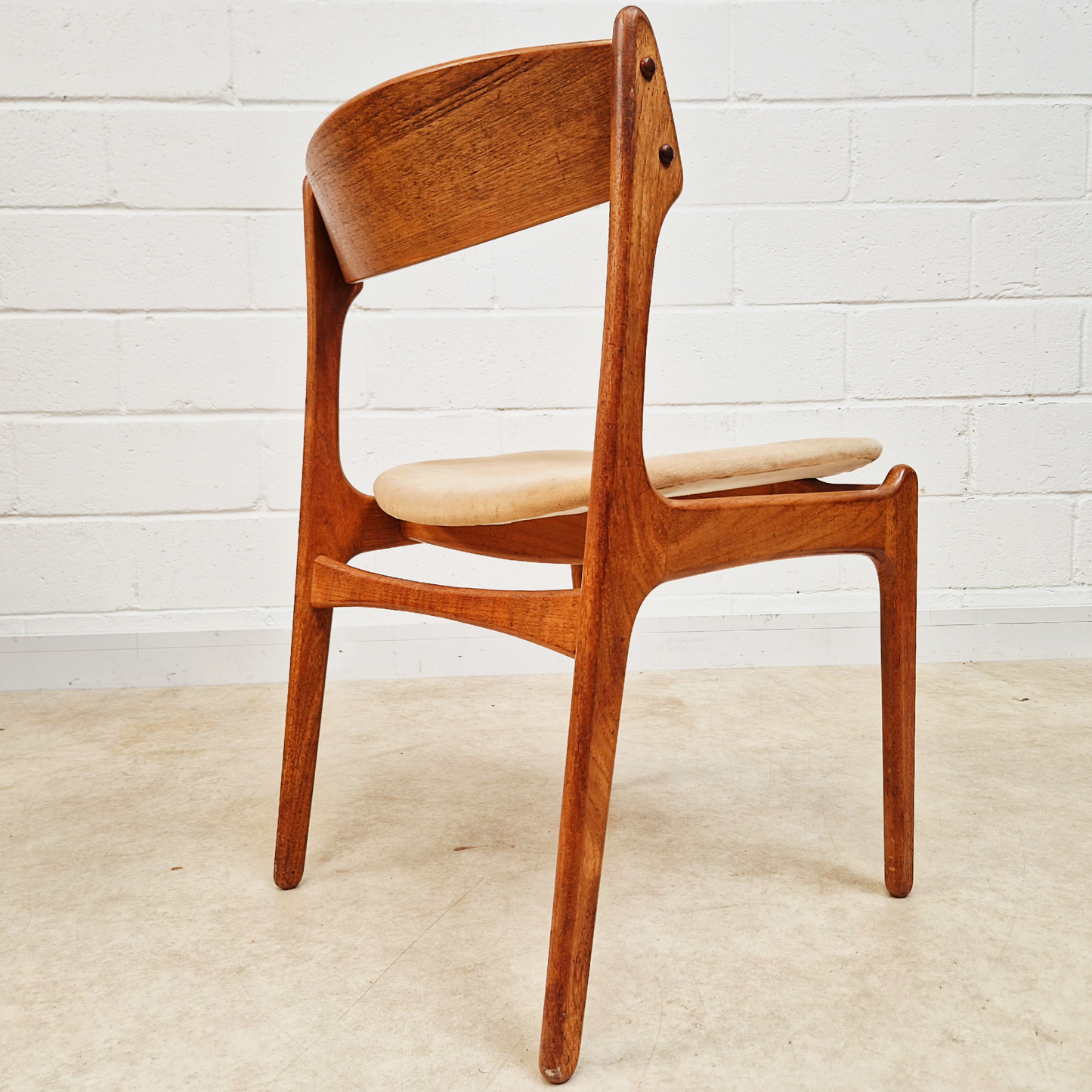 Erik Buch for O.D Møbler Vintage Mid Century Solid Teak Danish Dining Accent Chairs Set of 4 PG342