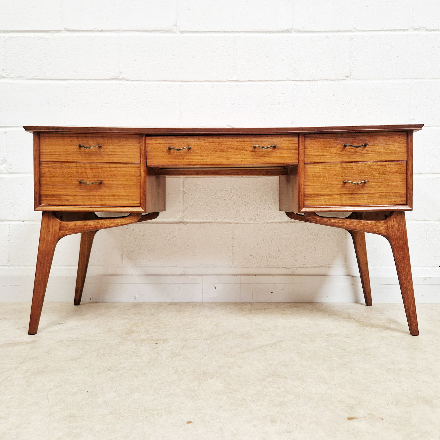 Alfred Cox for Heal's Vintage Solid Teak Mid Century 1950's Danish Design Desk Dressing Table