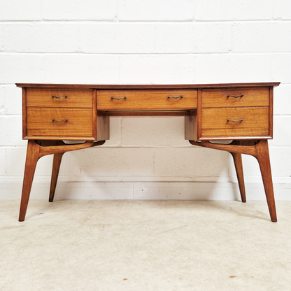 Alfred Cox for Heal's Vintage Solid Teak Mid Century 1950's Danish Design Desk Dressing Table