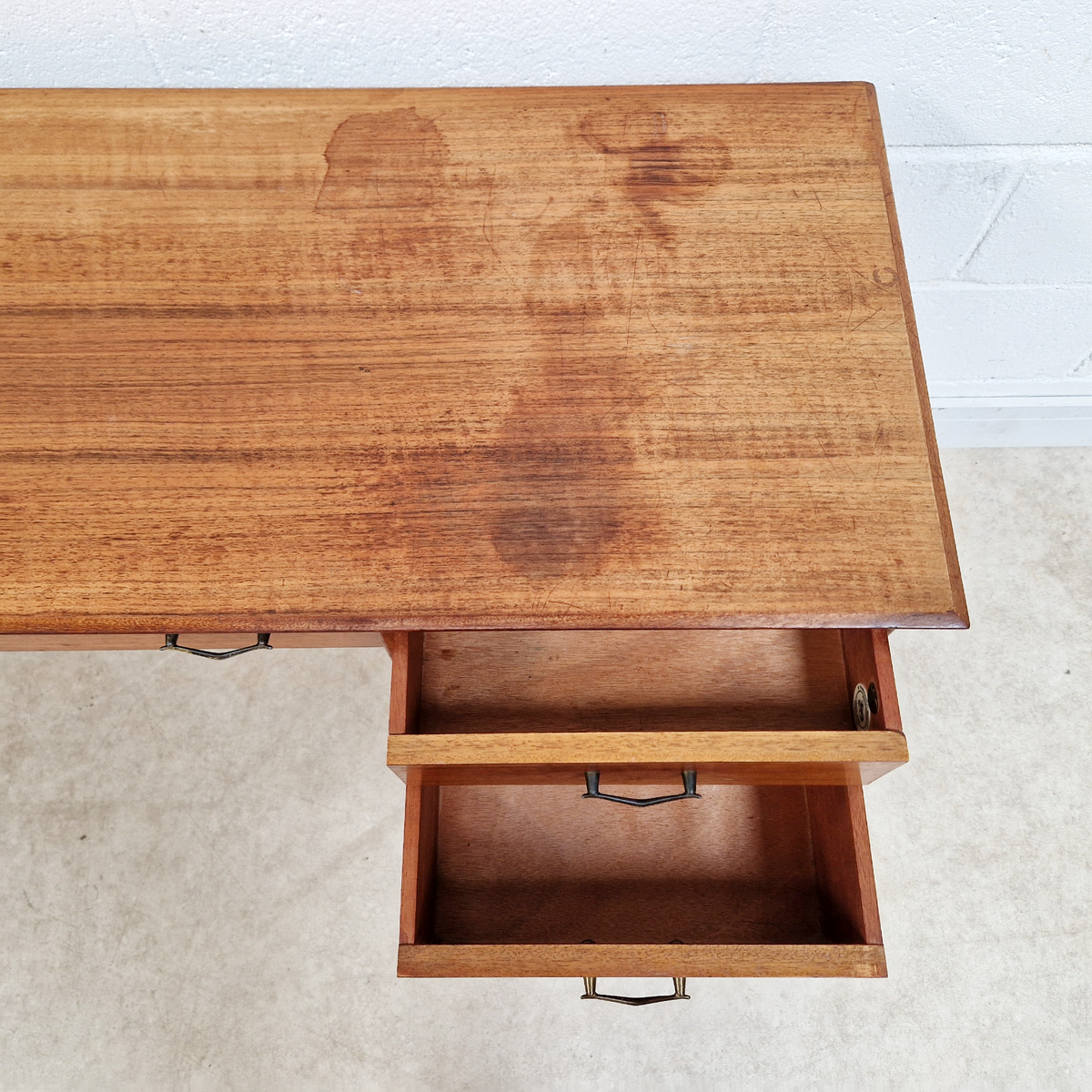 Alfred Cox for Heal's Vintage Solid Teak Mid Century 1950's Danish Design Desk Dressing Table