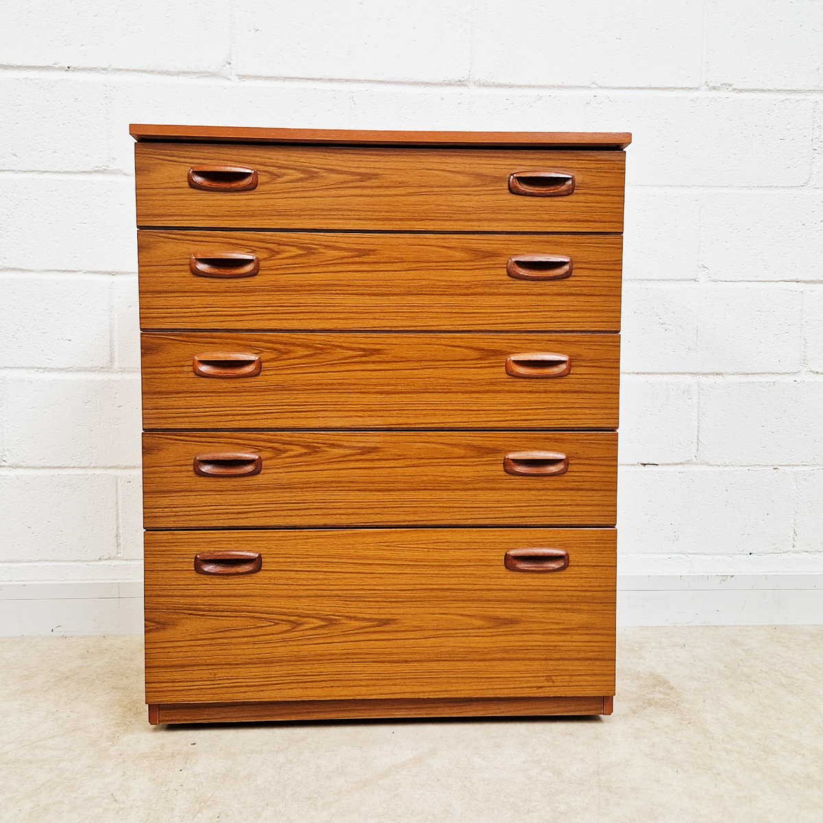 Schreiber Mid Century Vintage Danish Design Tallboy Retro Chest Drawers